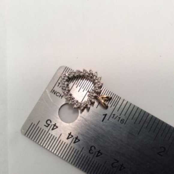 LADIES 14K REAL SOLID GOLD REAL DIAMOND HEART CHARM PENDANT 2.70GR   .45CT - Picture 8 of 8